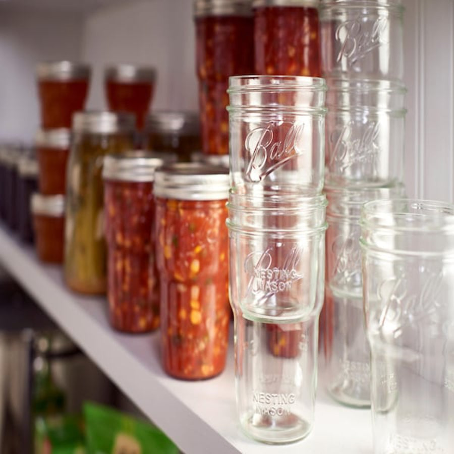 Nesting Mason Canning/Drinkware Jars with Lids Wide Mouth Pint 4-Pk.