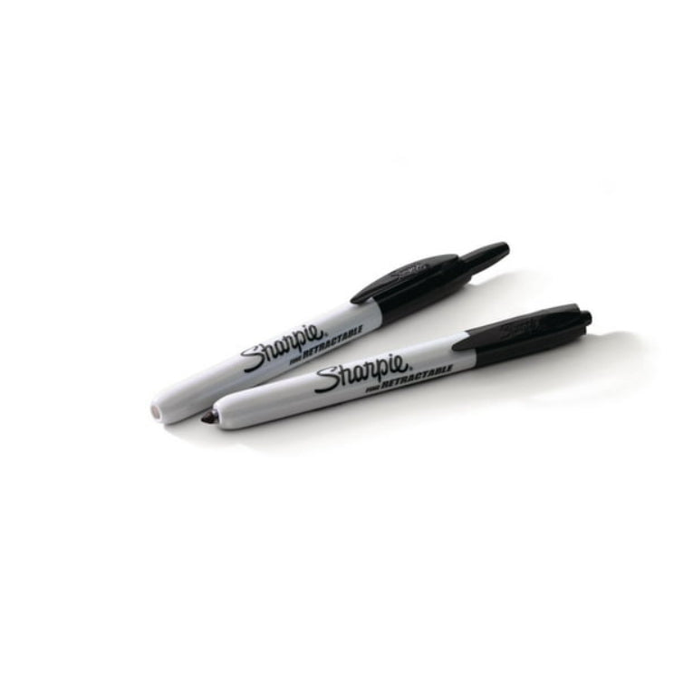 قلم ماركر دائم شاربى، طرف دقيق، أسود - 2 قطعة-3
