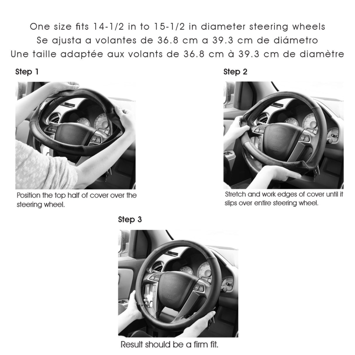 غطاء عجلة القيادة القابل للتمدد كاستوم أكسسواريز - أسود-3