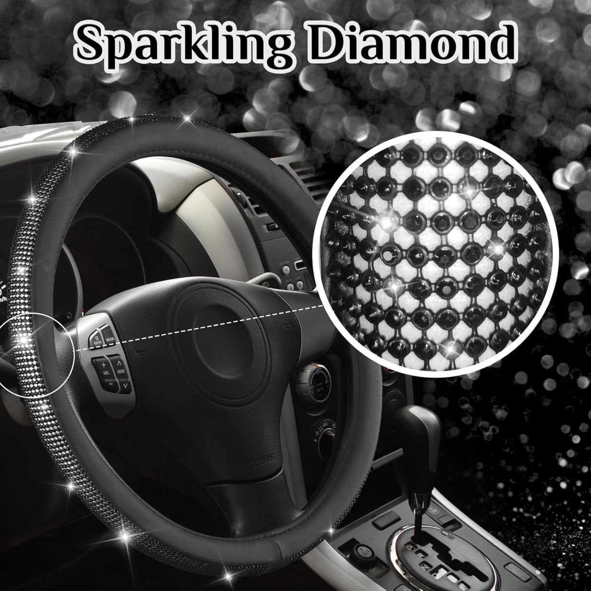 غطاء عجلة قيادة متألق كاستوم أكسسواريز - فضي-3