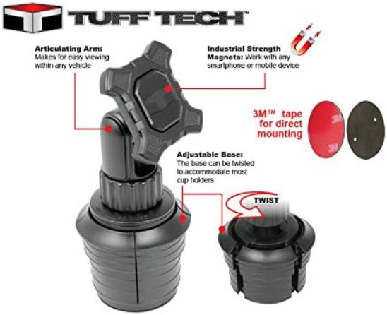 حامل هاتف بتركيب كوب مغناطيسي تاف تك كاستوم أكسسواريز - أسود-3