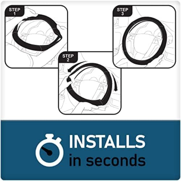 غطاء عجلة القيادة الفرو كاستوم أكسسواريز - رمادي-3