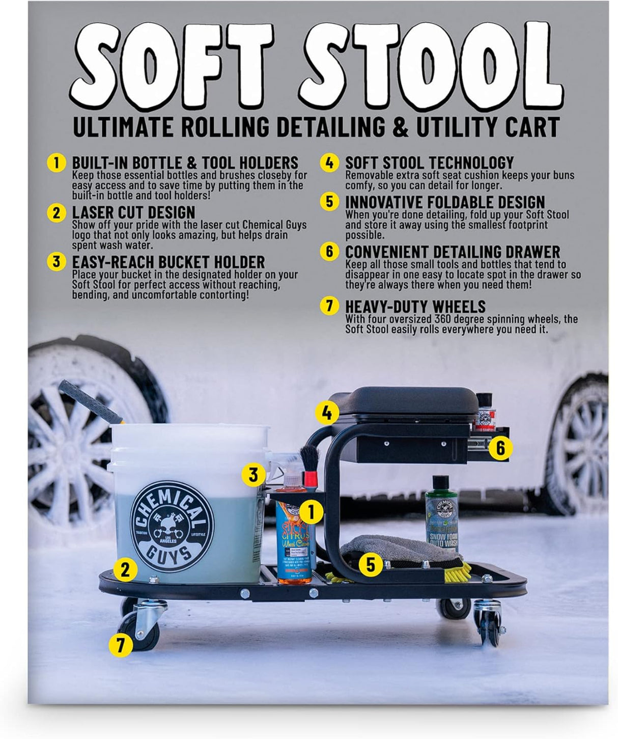 كرسي ناعم لتفاصيل الأدوات كيميكال جايز - أسود-3