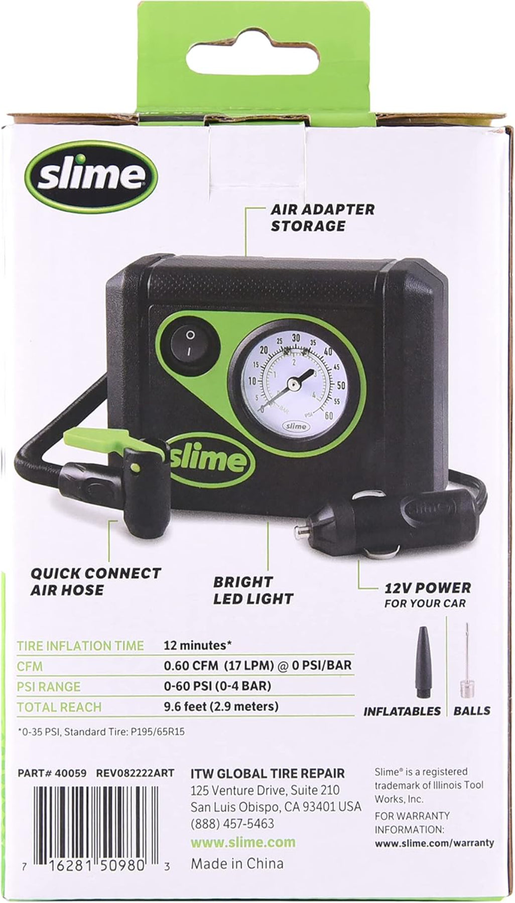 منفاخ الاطارات من سلايم أسود وأخضر