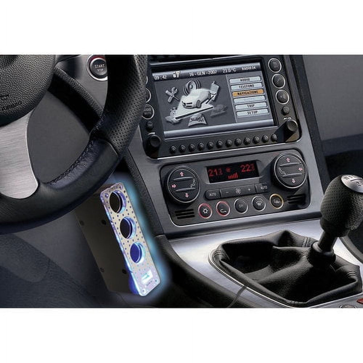 Custom Accessories Multi-Colored Car Cigarette Lighter Socket Adapter with USB Port