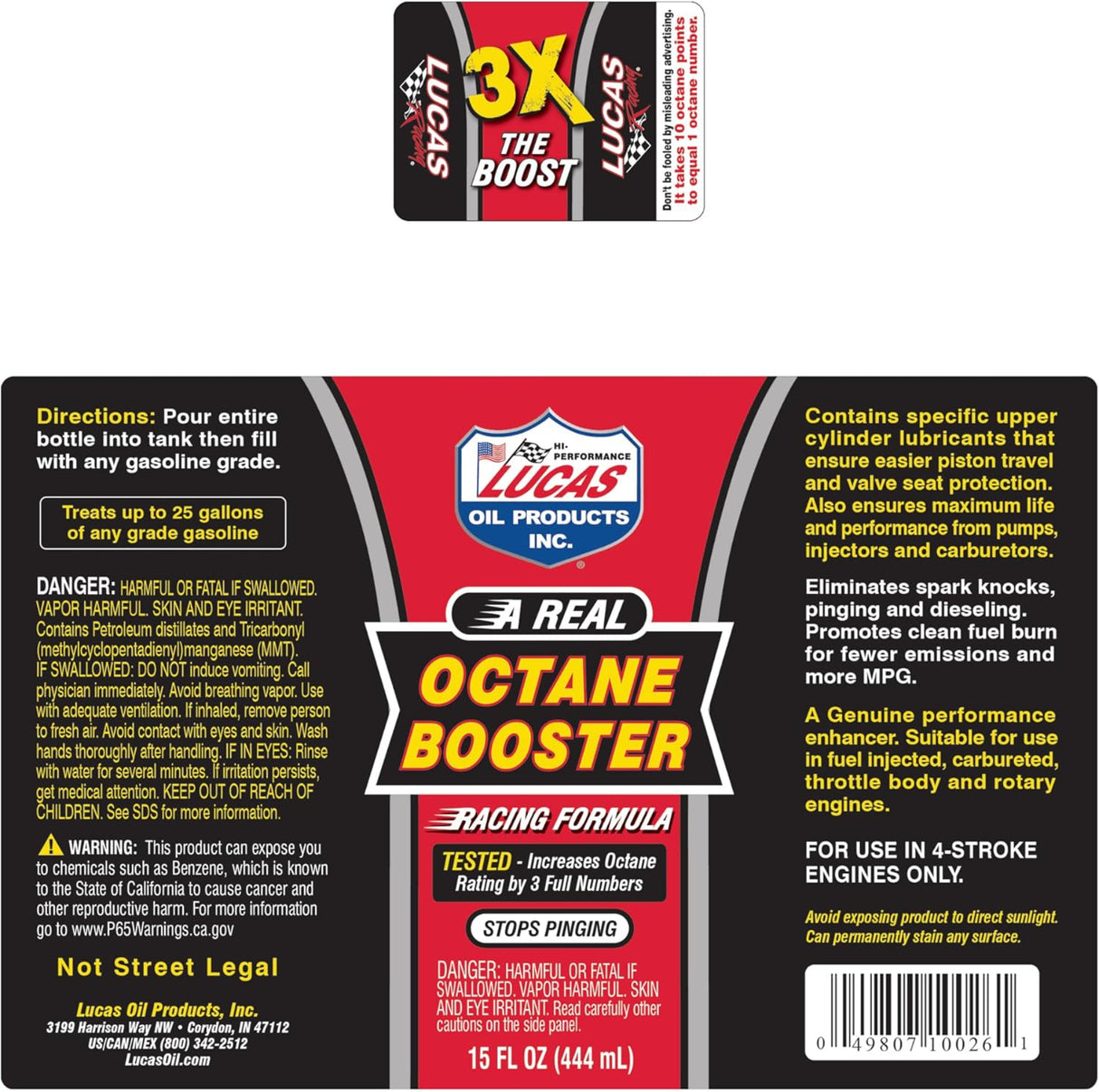 محسن أوكتان من لوكاس أويل 15 أونصة أحمر