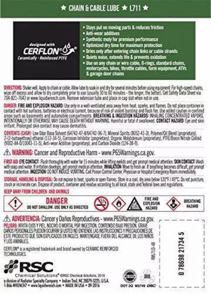 سائل تشحيم الكابلات من ليكويد رينش 11 أونصة متعدد الألوان