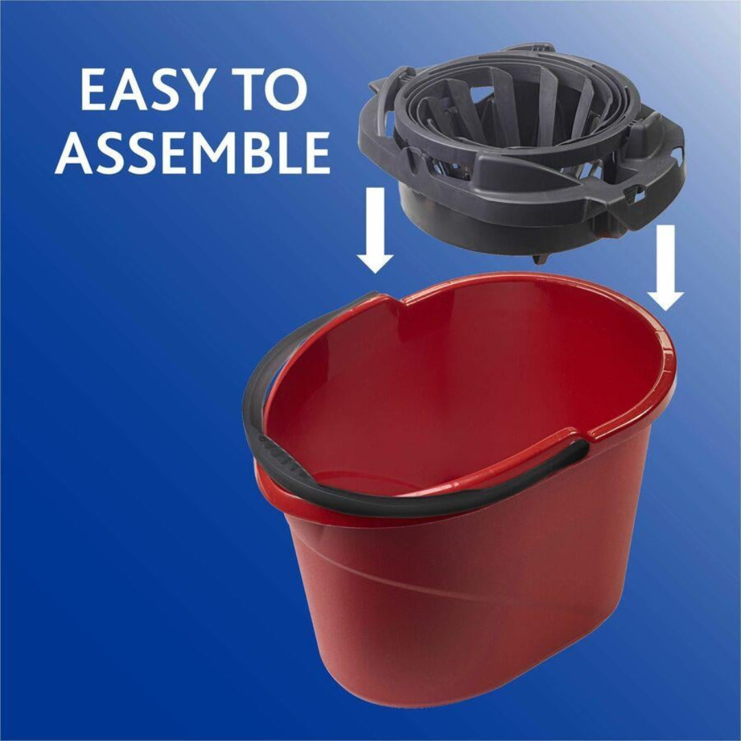 دلو ممسحة سريع العصر من أو سيدار أحمر وأسود