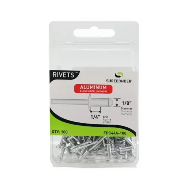 مسامير ألومنيوم سيربوندير - 1/8 بوصة - 100 قطعة-3