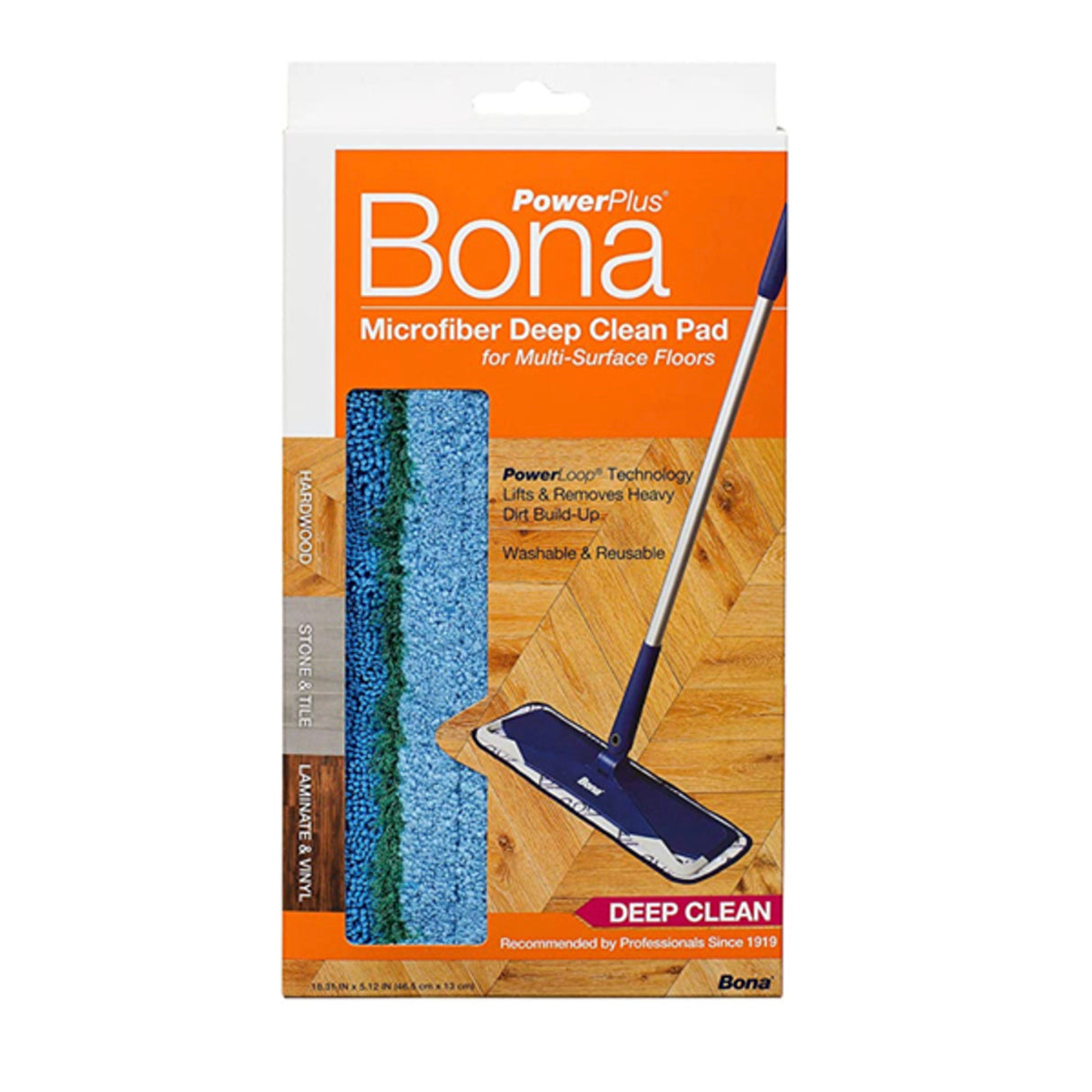 وسادة تنظيف عميق باور بلس من بونا 4 X 15 بوصة أزرق