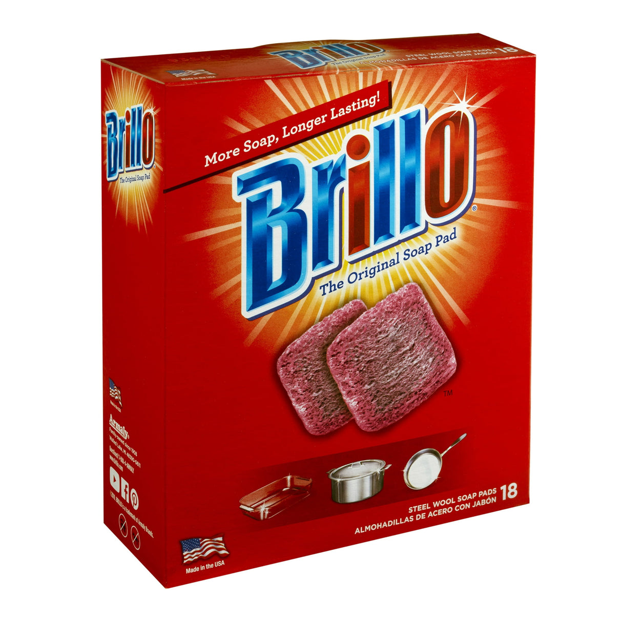 Brillo Wool Soap Pad 18 Piece Red