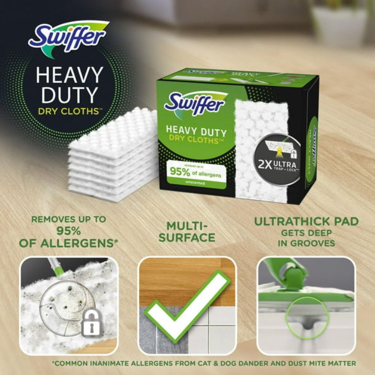 Swiffer Dry Cleaning Pad for Vacuum Cleaner 20 Pieces White