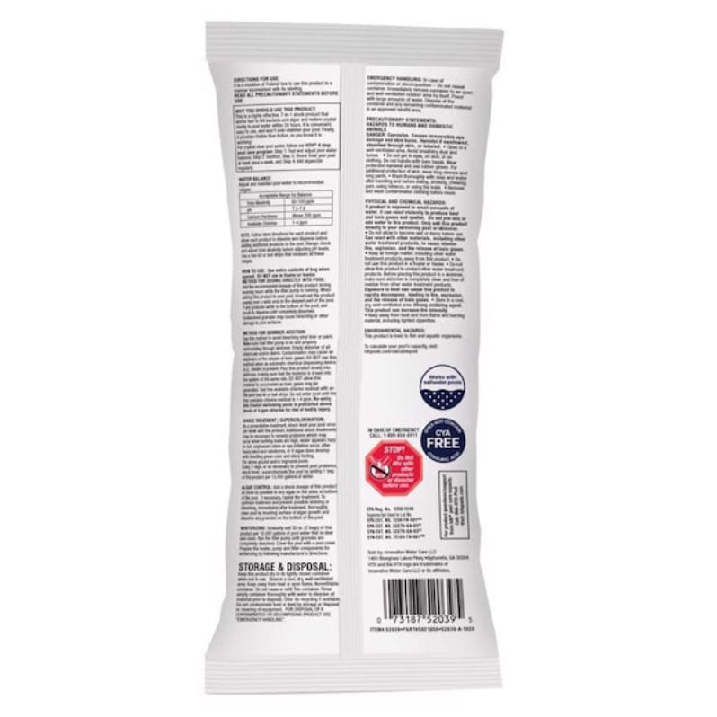 مسحوق معالجة الصدمة للعناية بحمامات السباحة اتش تي اتش - 1 رطل-3