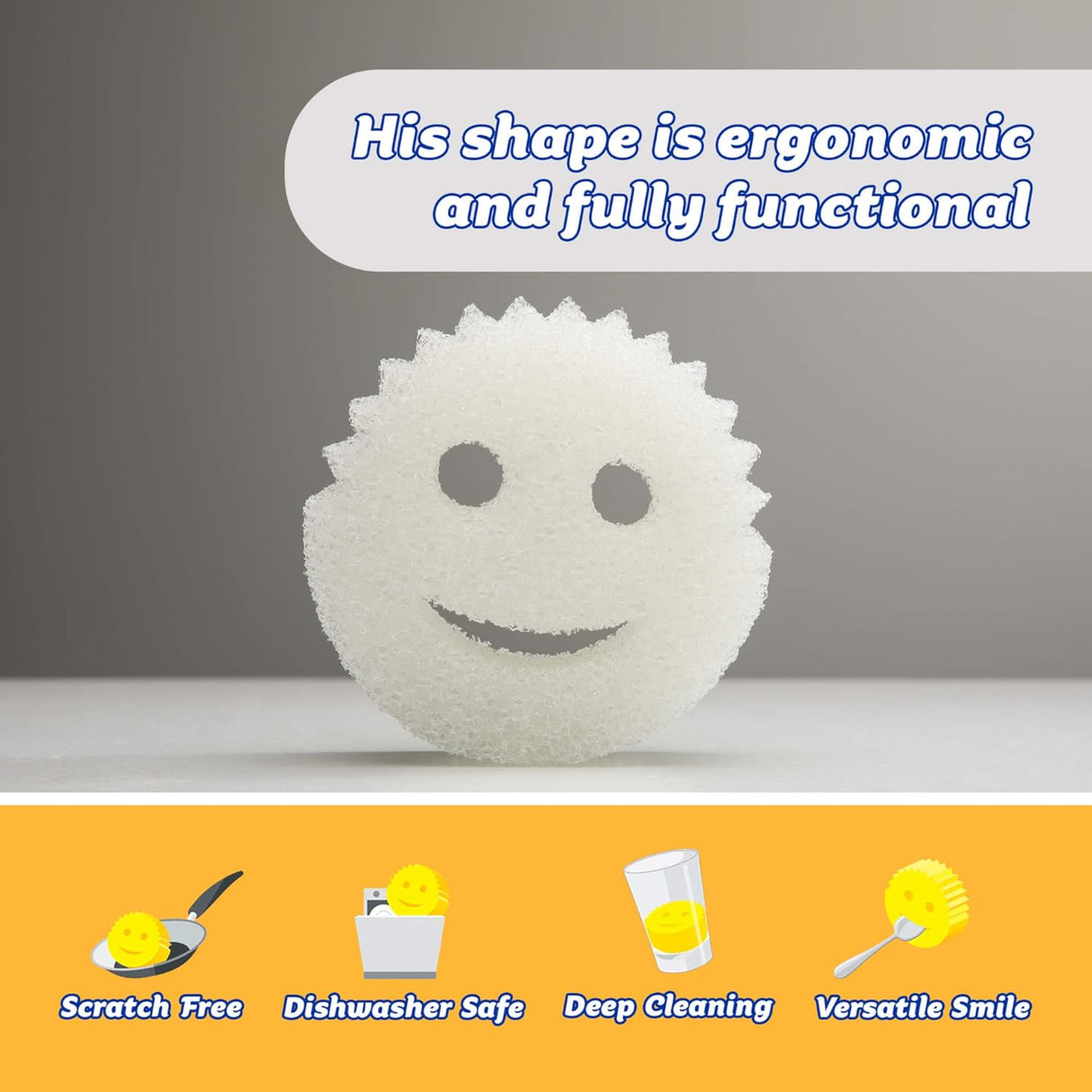 اسفنجة تنظيف سكراب دادي بتقنية فليكستكشر - أبيض-3