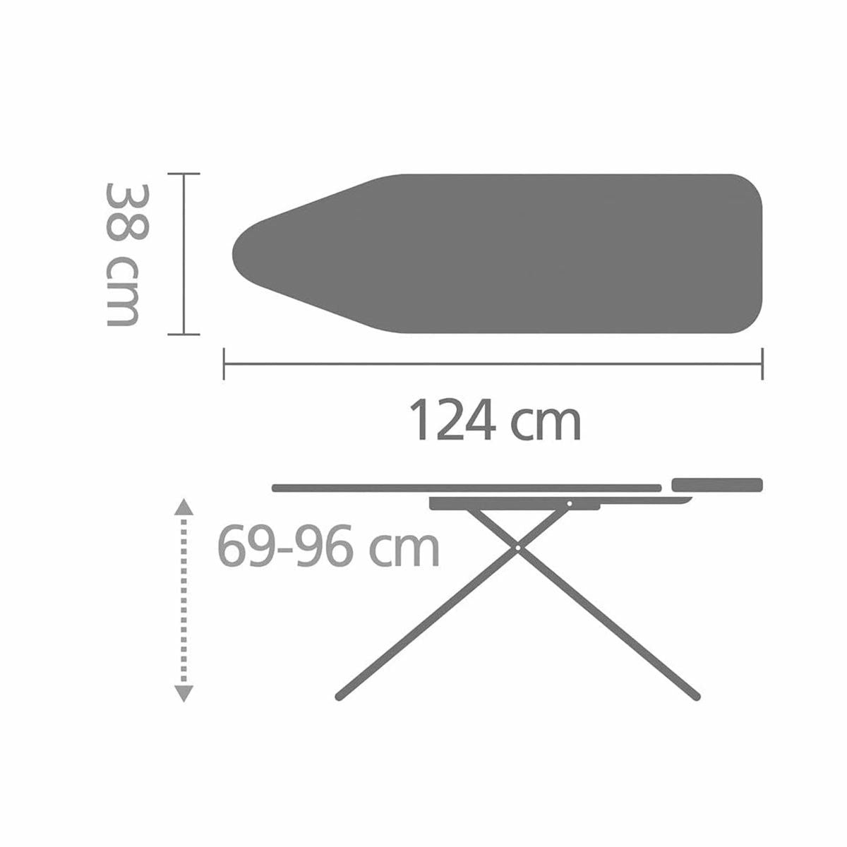 Ironing Board B 124x38 cm Solid Steam Iron Abstract Leaves