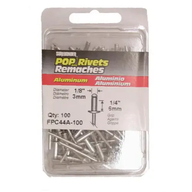 مسامير ألومنيوم سيربوندير - 1/8 بوصة - 100 قطعة