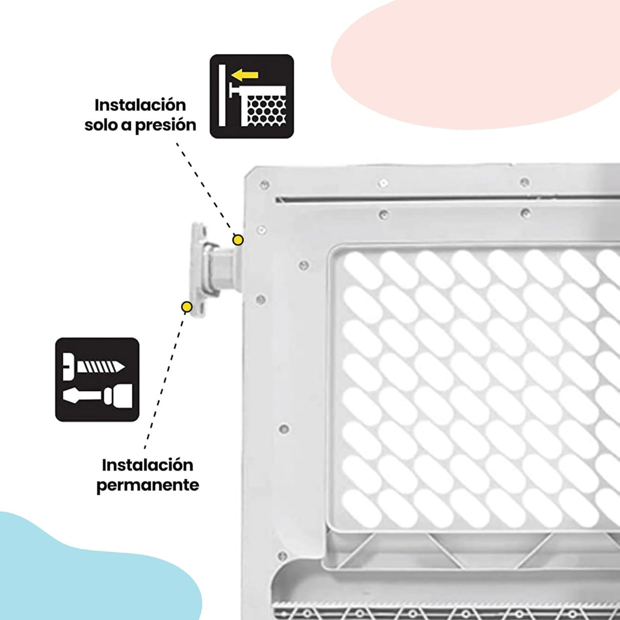 بوابة أمان للأطفال سيفتي 1ست مع قفل وتأرجح - أبيض-3