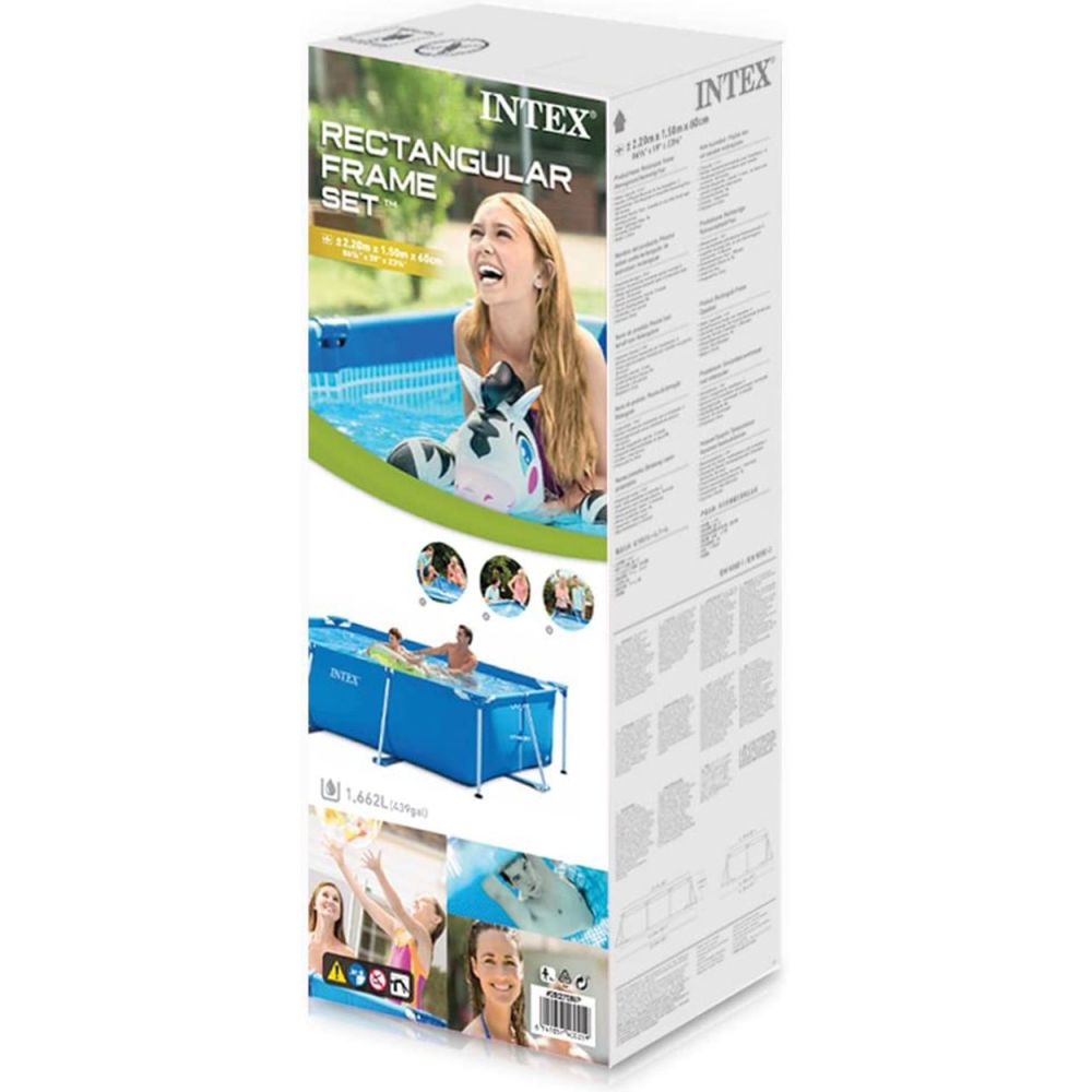 Intex Small Rectangular Pool, 2.6m x 1.6m x 65cm, Blue - INT28271