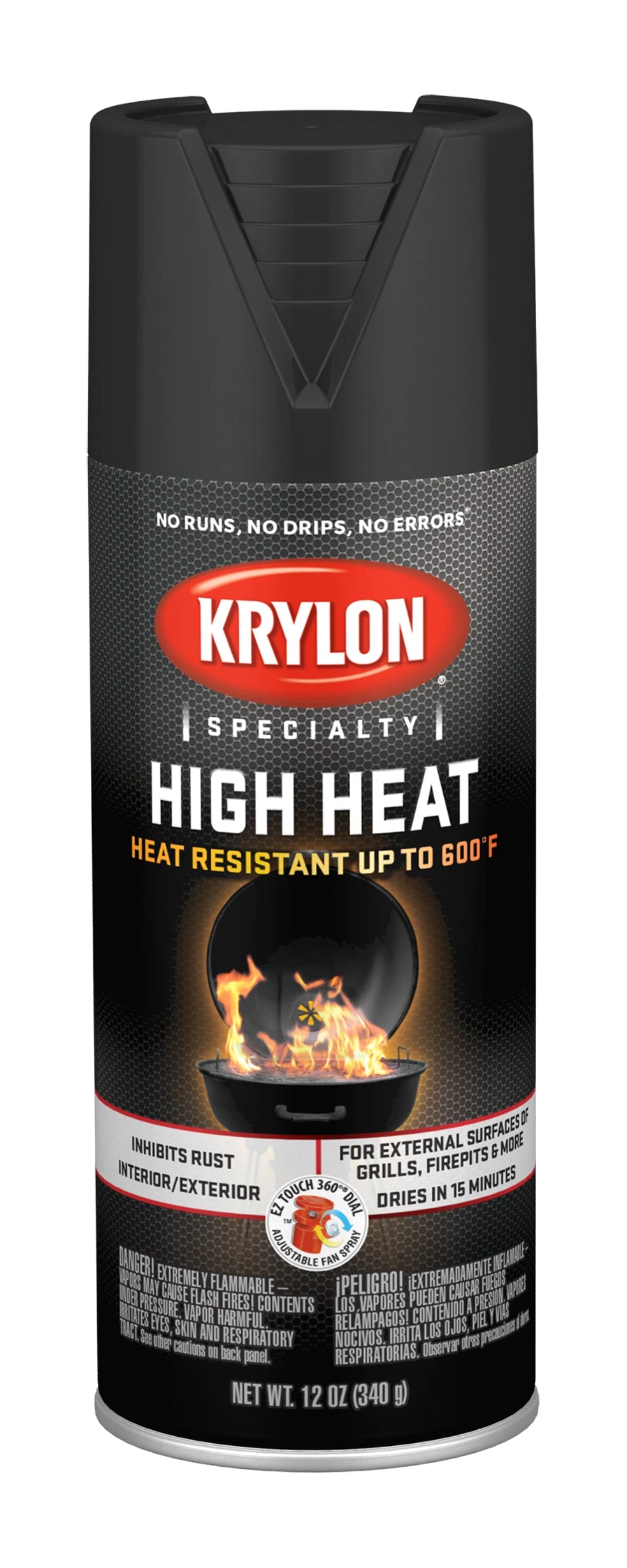 بخاخ طلاء مقاوم للحرارة كريلون - 340 جرام - أسود