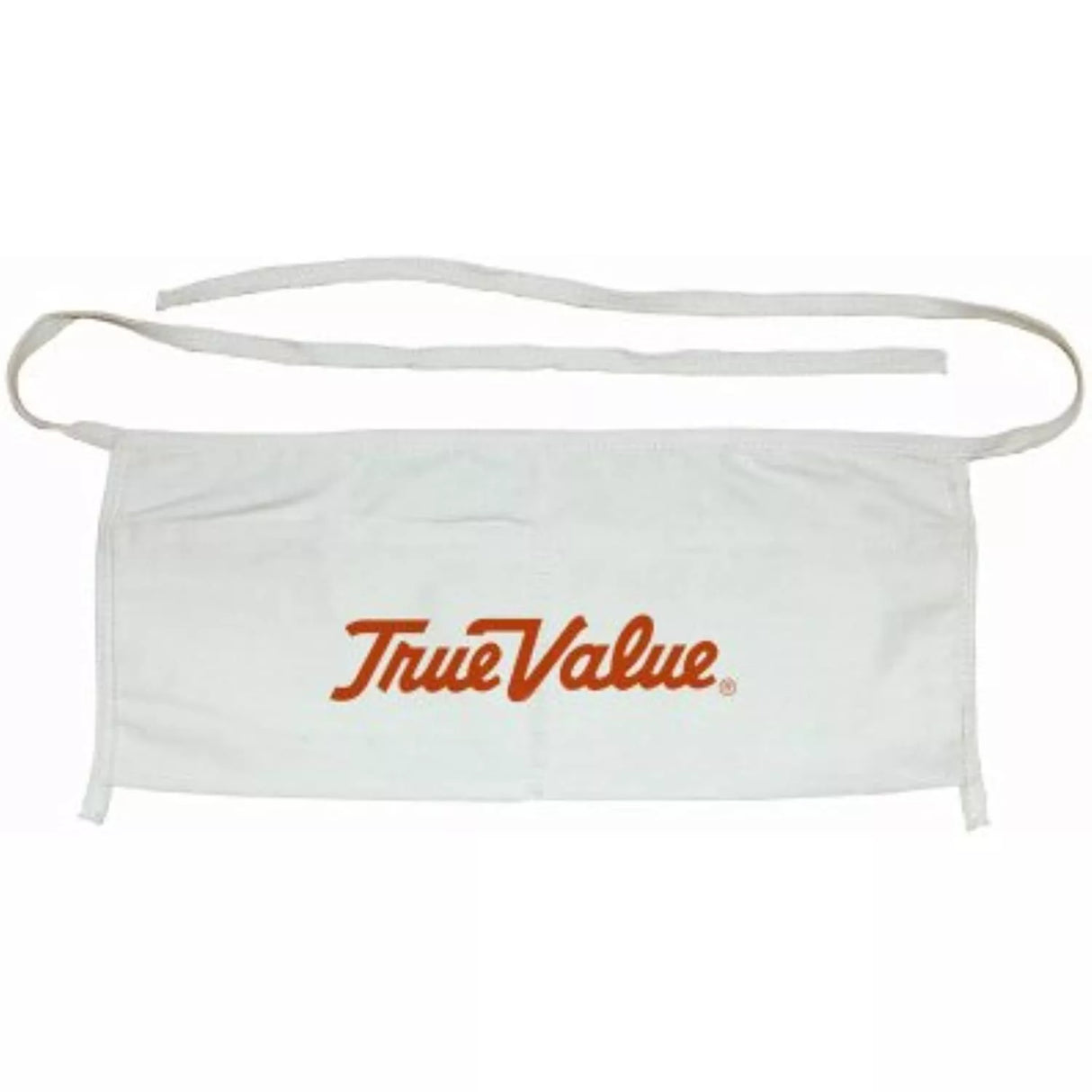 مريلة قماش ترو فاليو مع شعار - أبيض