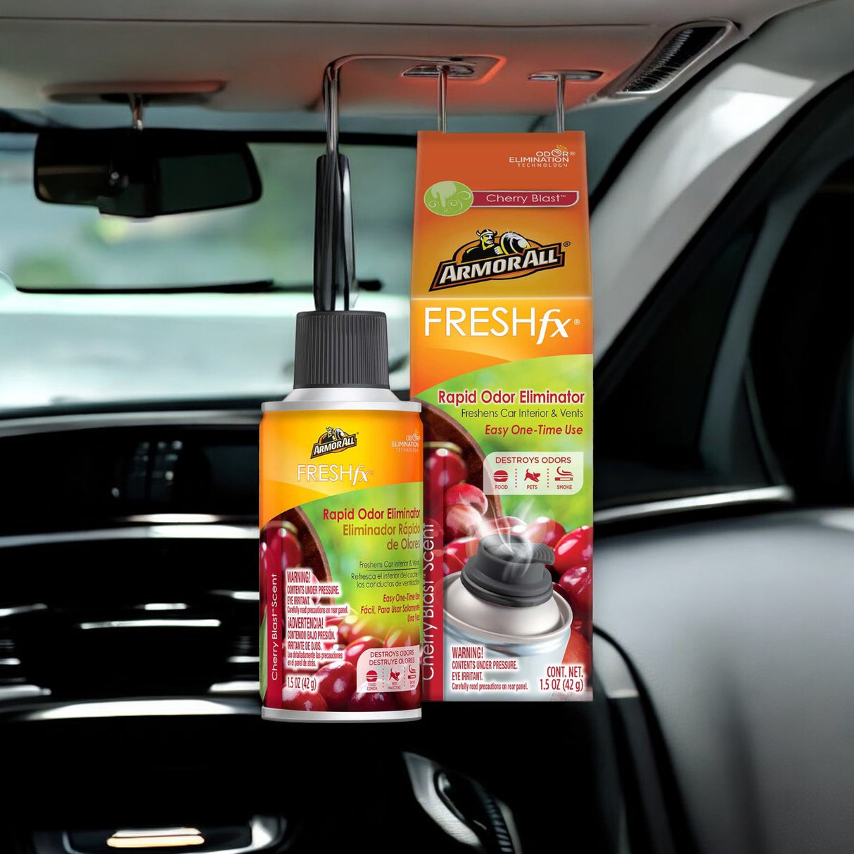 بخاخ مزيل لرائحة السيارة فريش اف اكس برائحة شيري بلاست من ارمور اول - 42 جرام