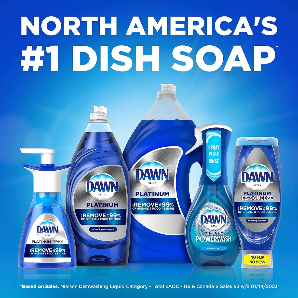 Dawn Platinum Refreshing Rain Dishwashing Liquid - 14.6 fl oz