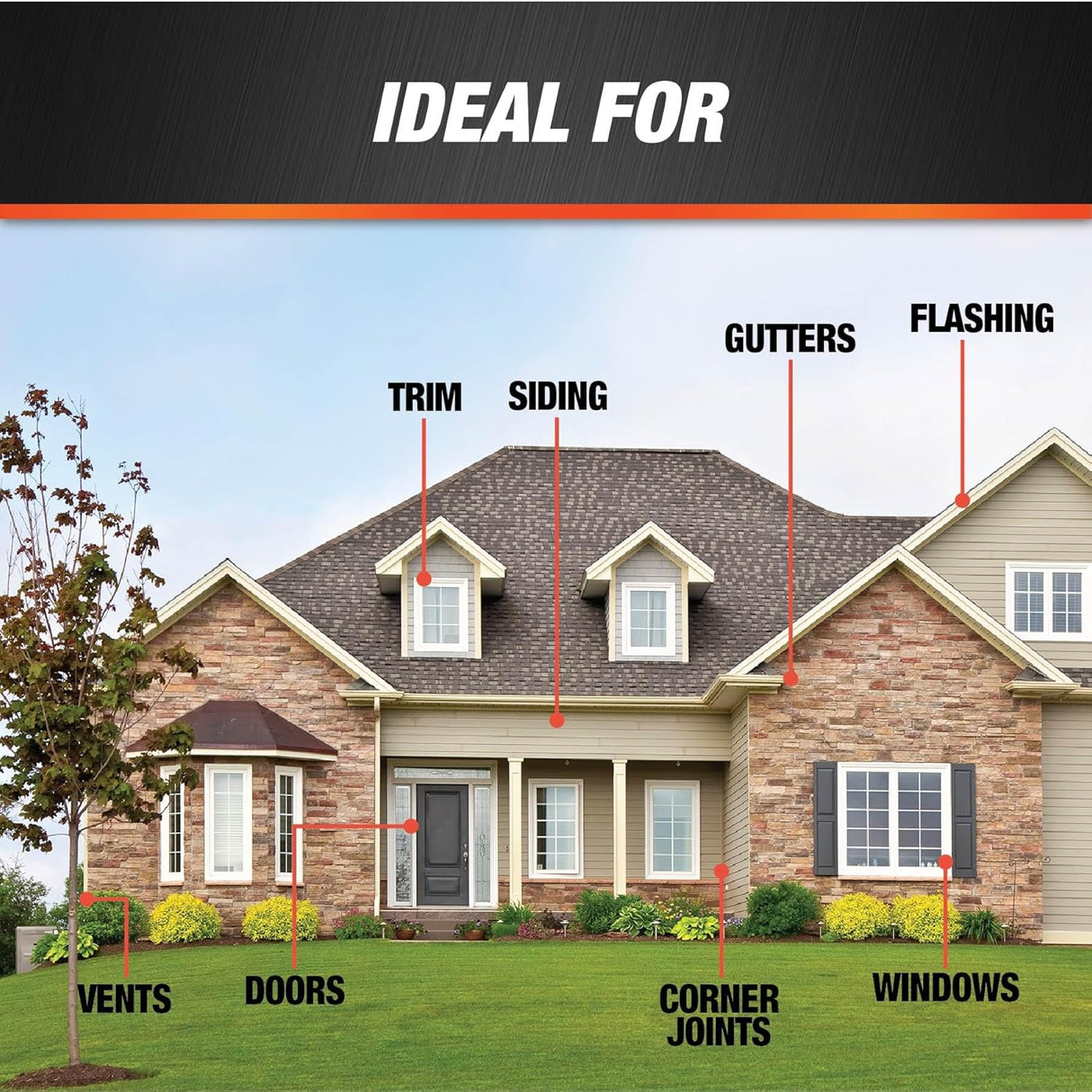 Dab Silicone Sealant, 9.8 oz, Compatible with Windows, Doors and Trim, Almond