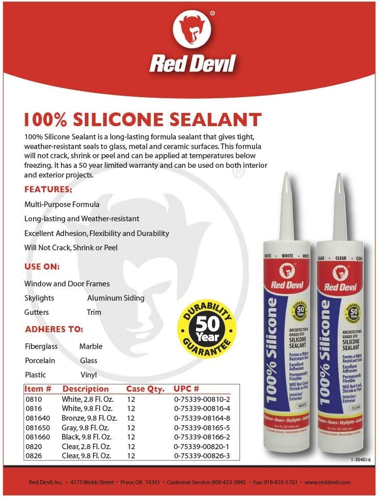 معجون سيليكون من ريد ديفل، 9.8 أونصة، شفاف