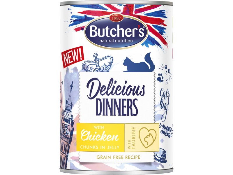 طعام للقطط بوتشرز دليشياز دينر بطعم الدجاج - 400 جرام