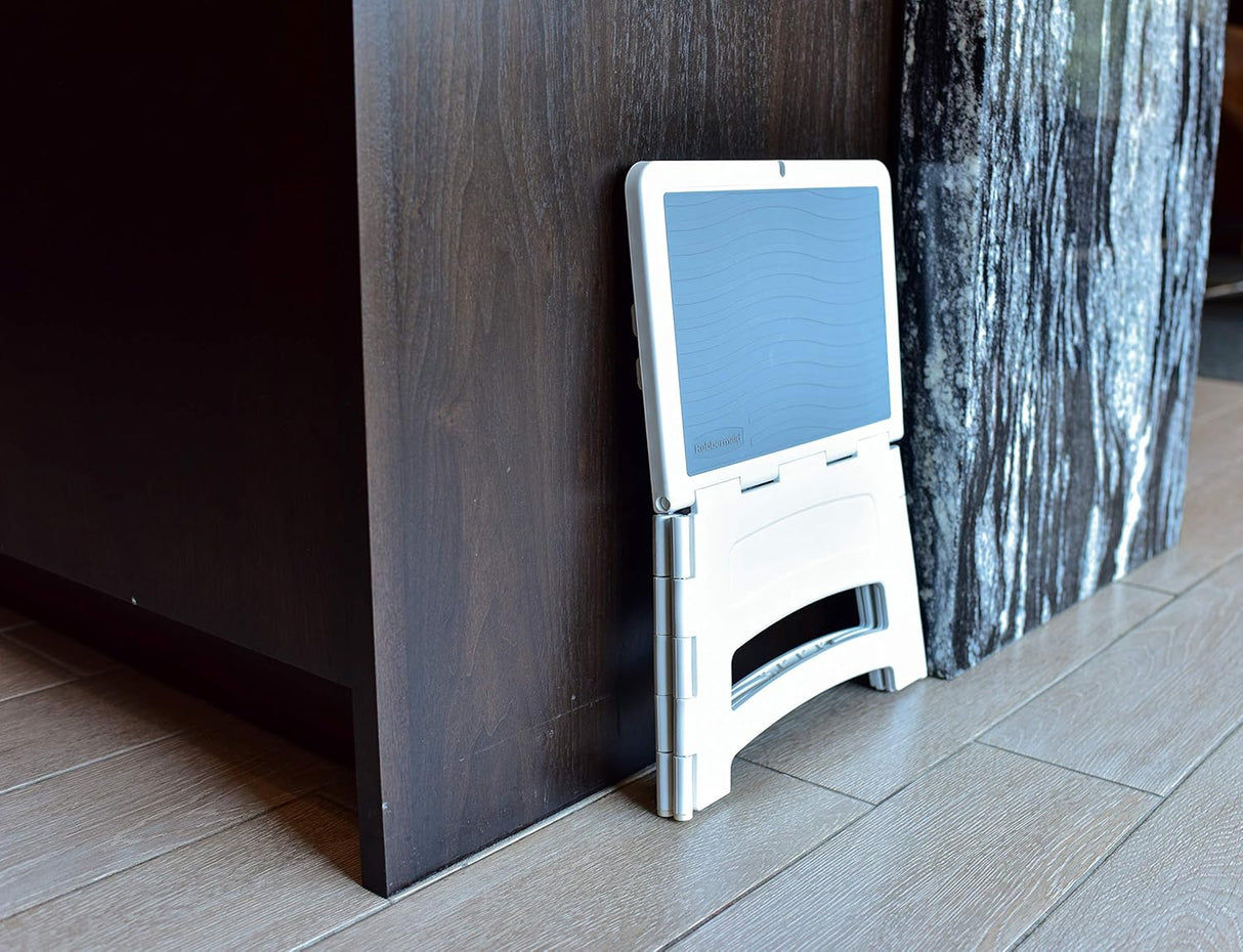 مقعد بلاستيكي قابل للطي من رابرميد، مرحلة واحدة، أبيض