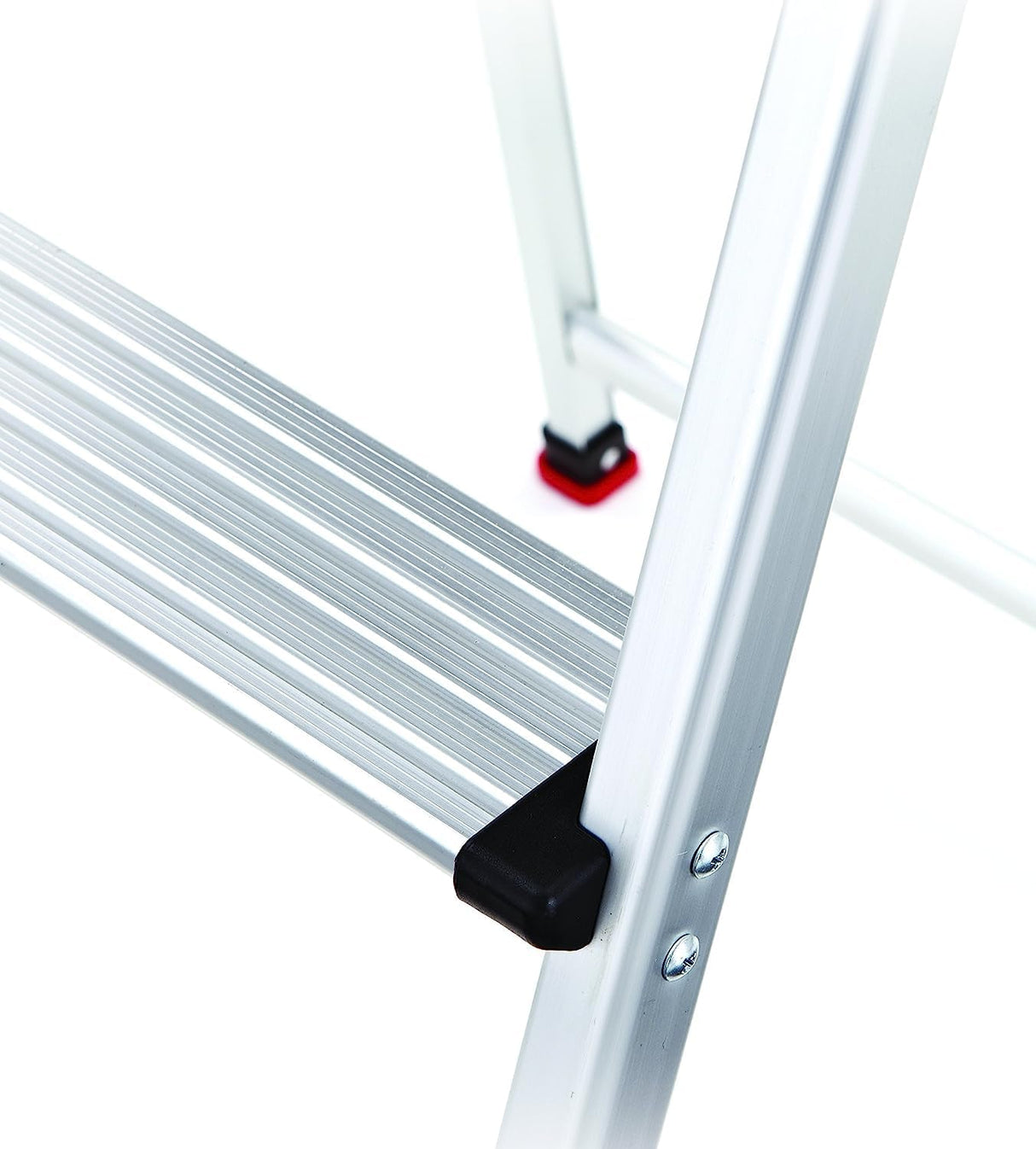 مقعد ألمنيوم من رابرميد، درجتين، فضي وأسود