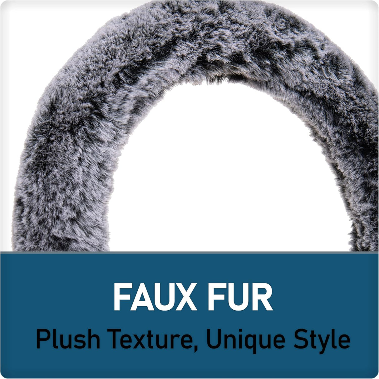 غطاء عجلة القيادة الفرو كاستوم أكسسواريز - رمادي-4