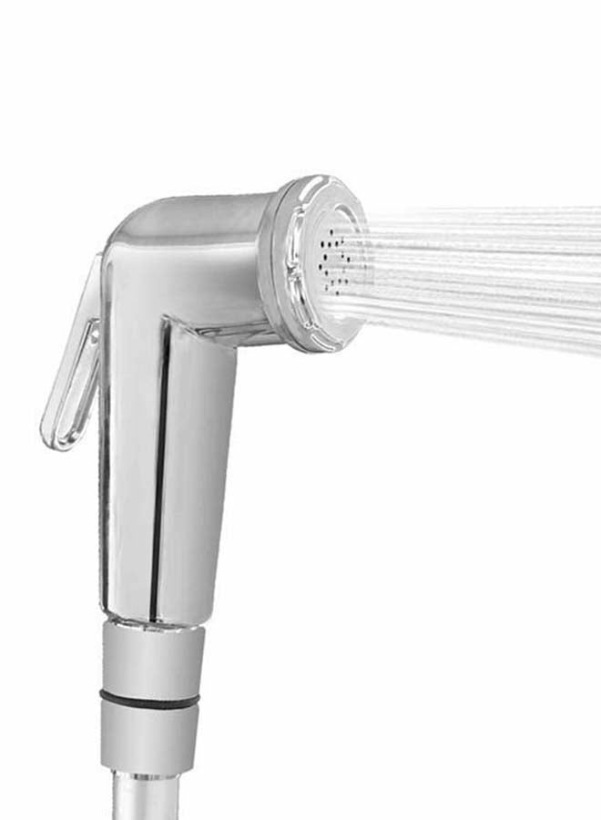 Toilet Hand Spray Shattaf With Hose & Hook Silver