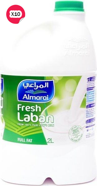 لبن المراعي كامل الدسم - 10 × 2 لتر
