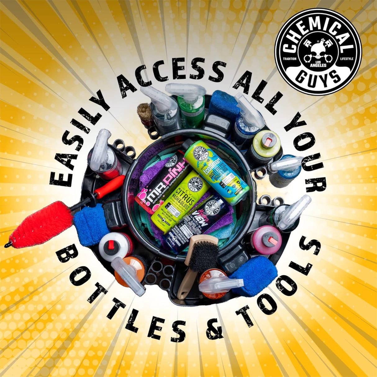 دلو منظم مع دوللي فريلودر كيميكال جايز - أسود-4