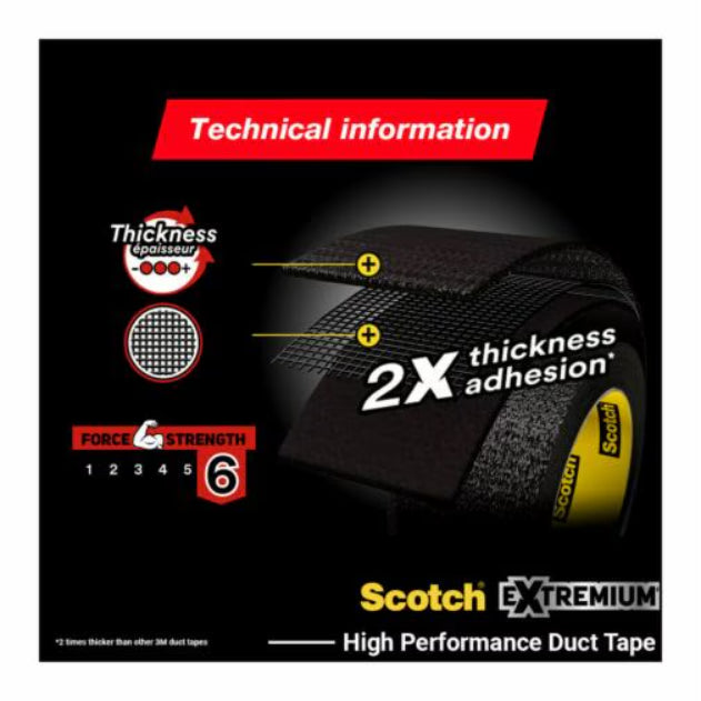 شريط لاصق سكوتش إكستريميوم عالي الأداء 25 م × 48 مم - أسود-4