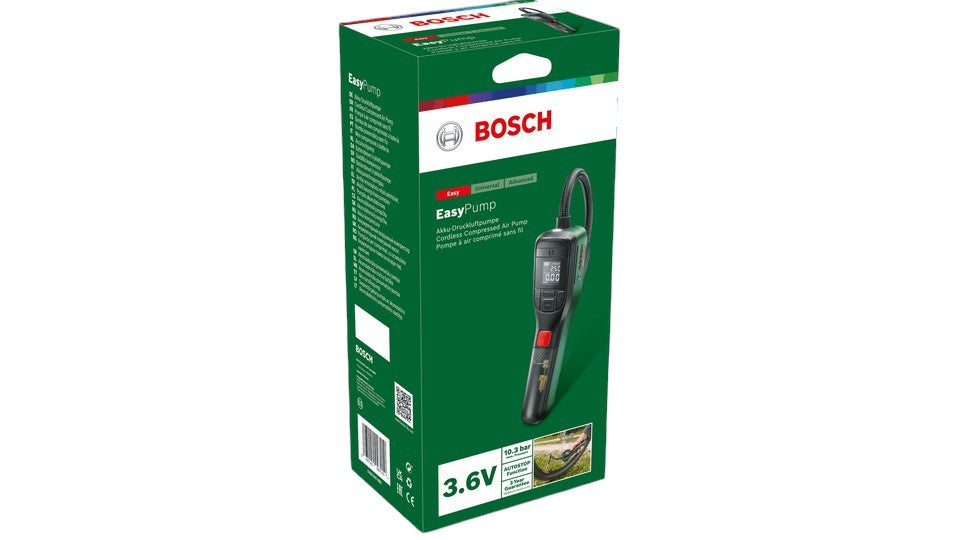 Bosch Cordless Air Pump with Light, 3.6V - Green & Black