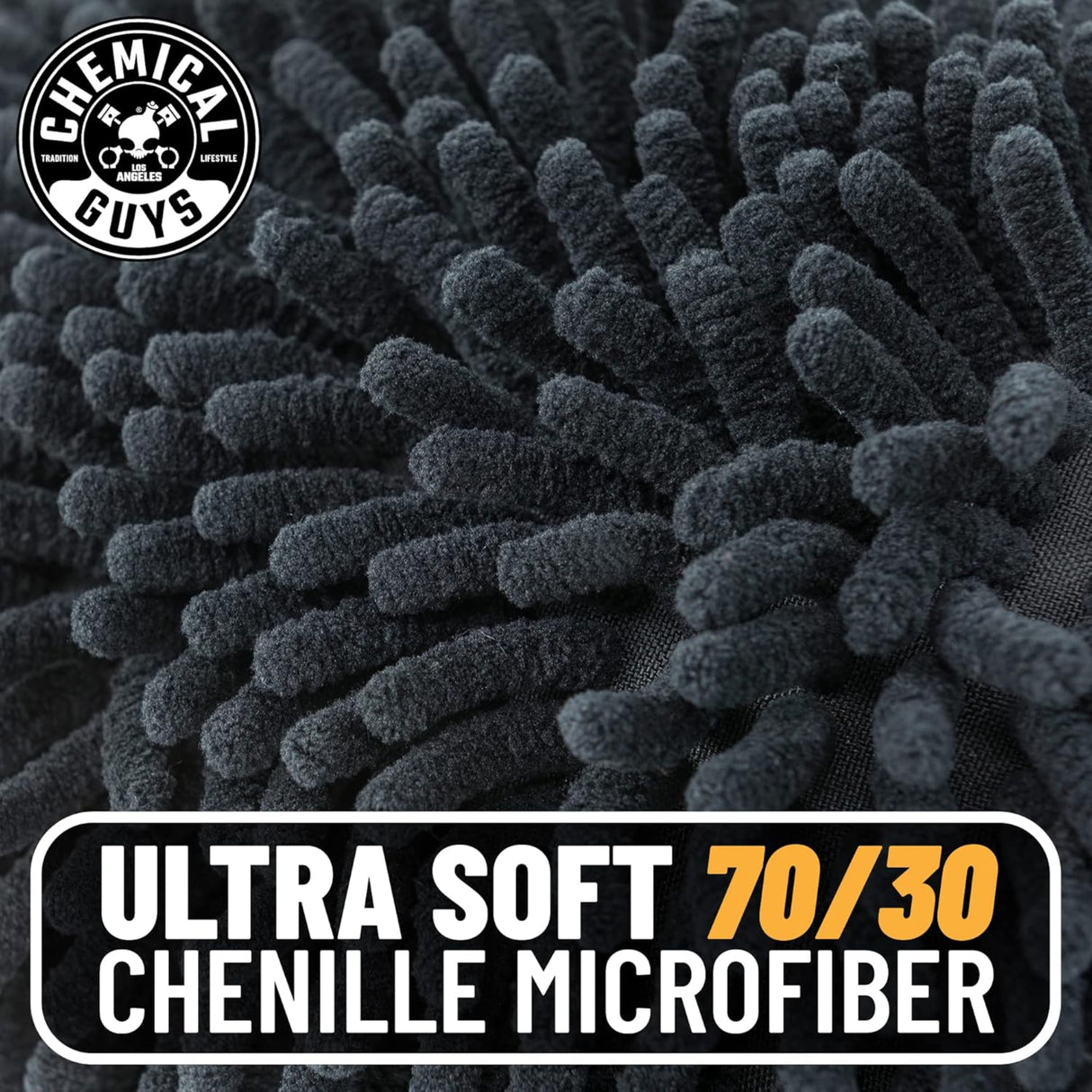 قفاز غسيل ميكروفايبر تشينييل كيميكال جايز بدون خدوش - أسود-4