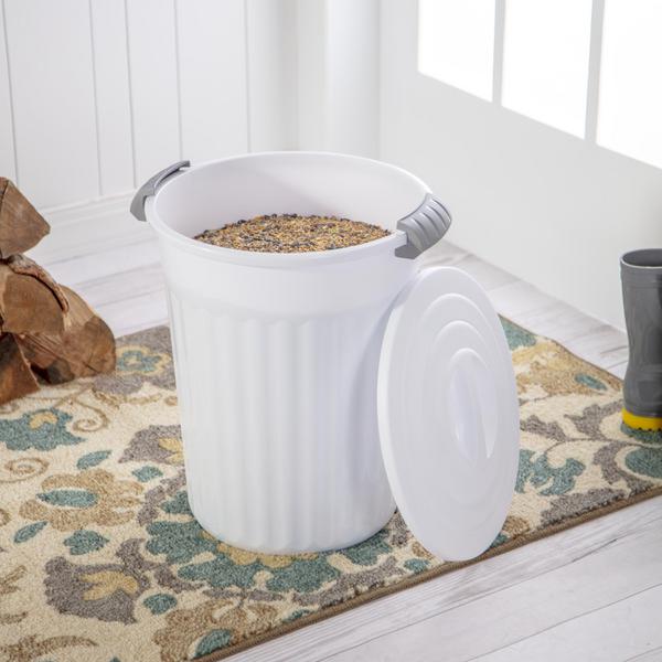 علبة بلاستيكية متعددة الاستخدامات من ستيرلايت، سعة 6 جالون، أبيض