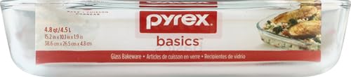 Pyrex Rectangular Glass Baking Dish, 4 Quart, Clear