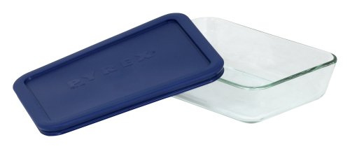 Pyrex Glass Baking Dish with Lid, 6 Cup Capacity, Clear