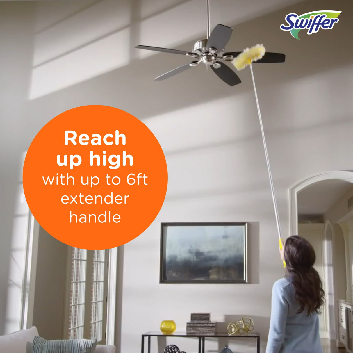 Swiffer 6ft Extra Strong Extendable Handle Cleaning Kit Yellow