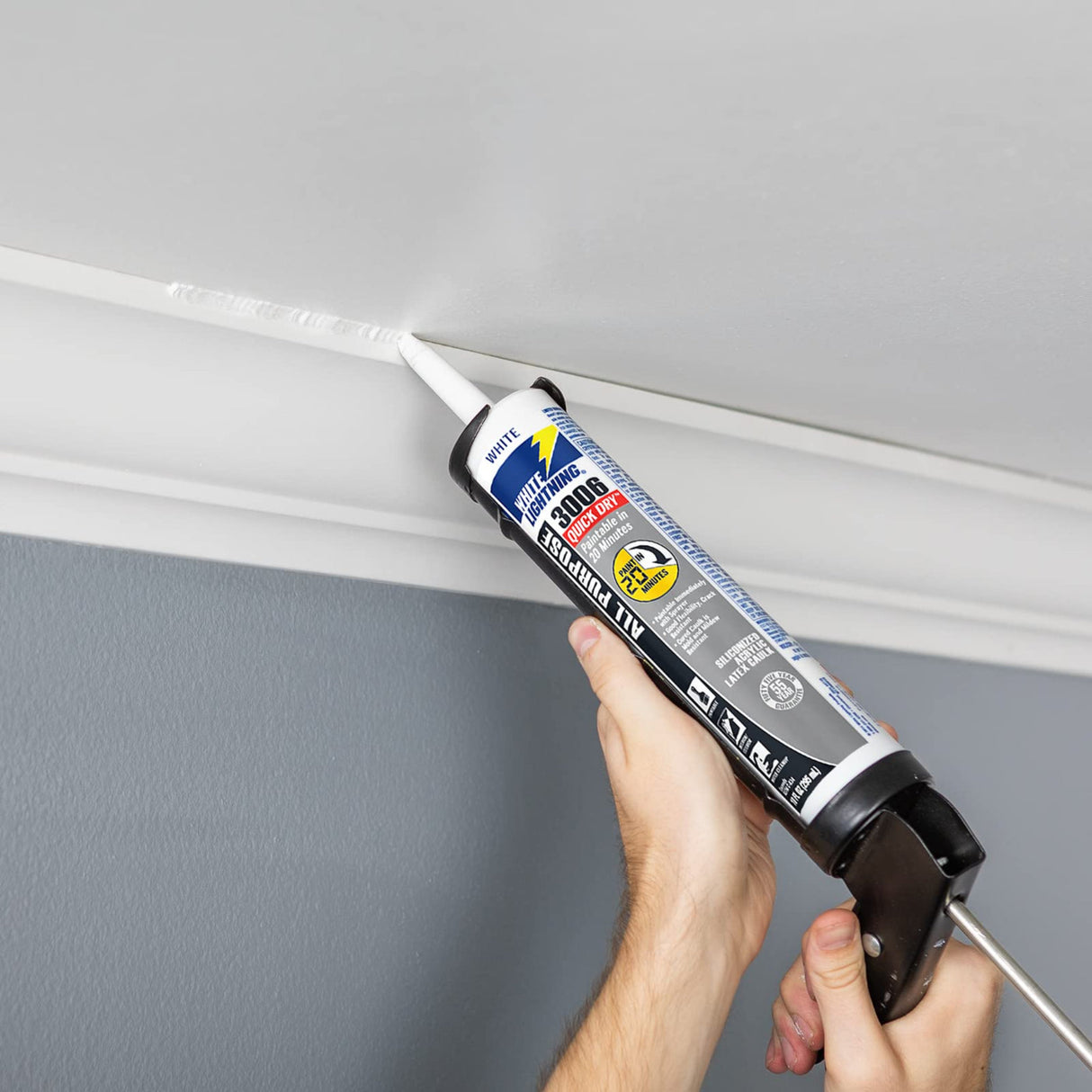 عازل وايت لايتنينج سريع الجفاف سيليكوني أكريليكي - 10 أونصة-4