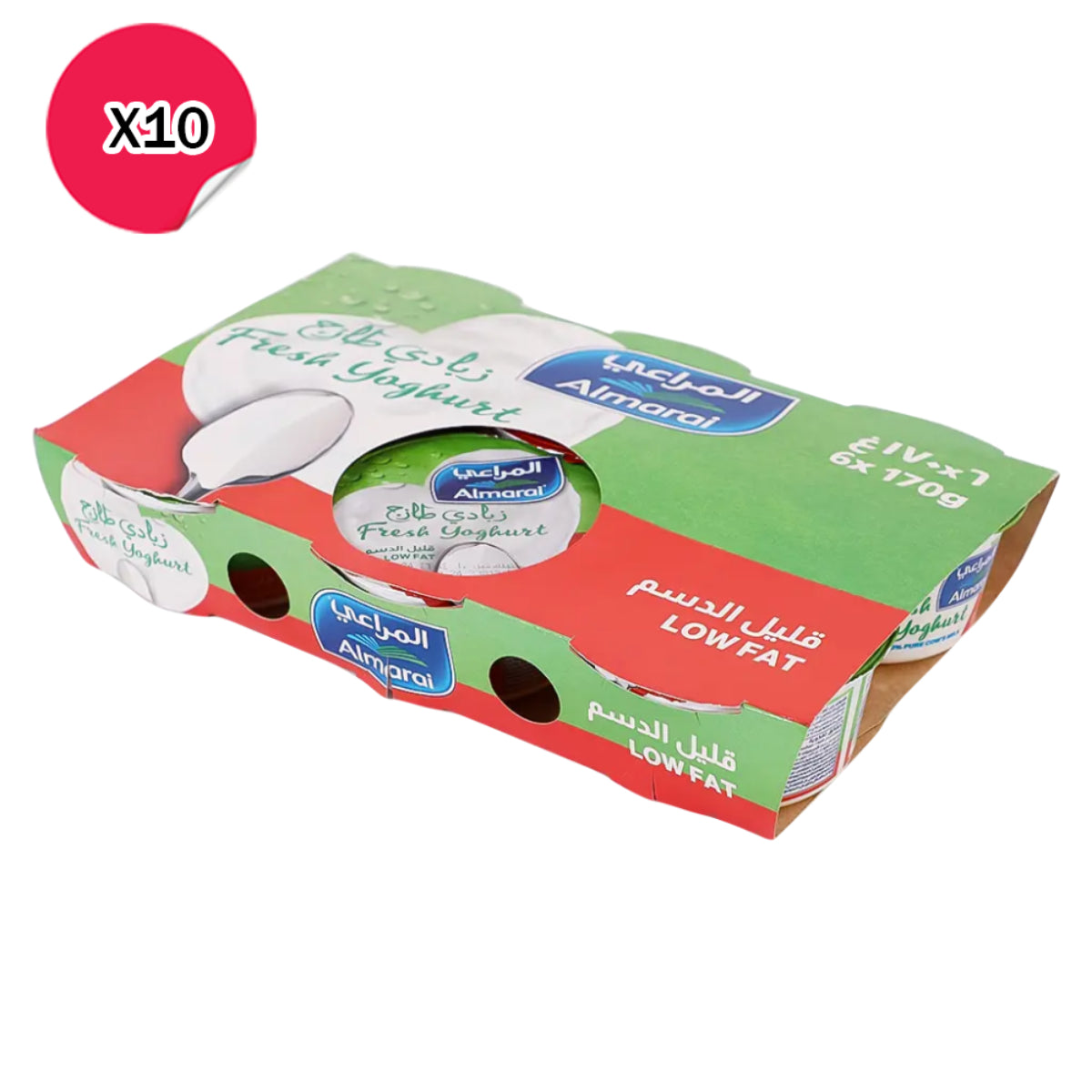 زبادي المراعي قليل الدسم - 10 × 6 × 170 جم