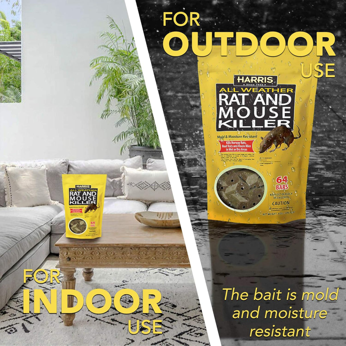 عمود قتل الفئران والجرذان من هاريس 4 رطل