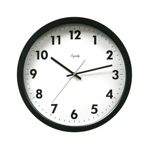 ساعة حائط لا كروس إيكويتي الأساسية، 14 بوصة - أسود