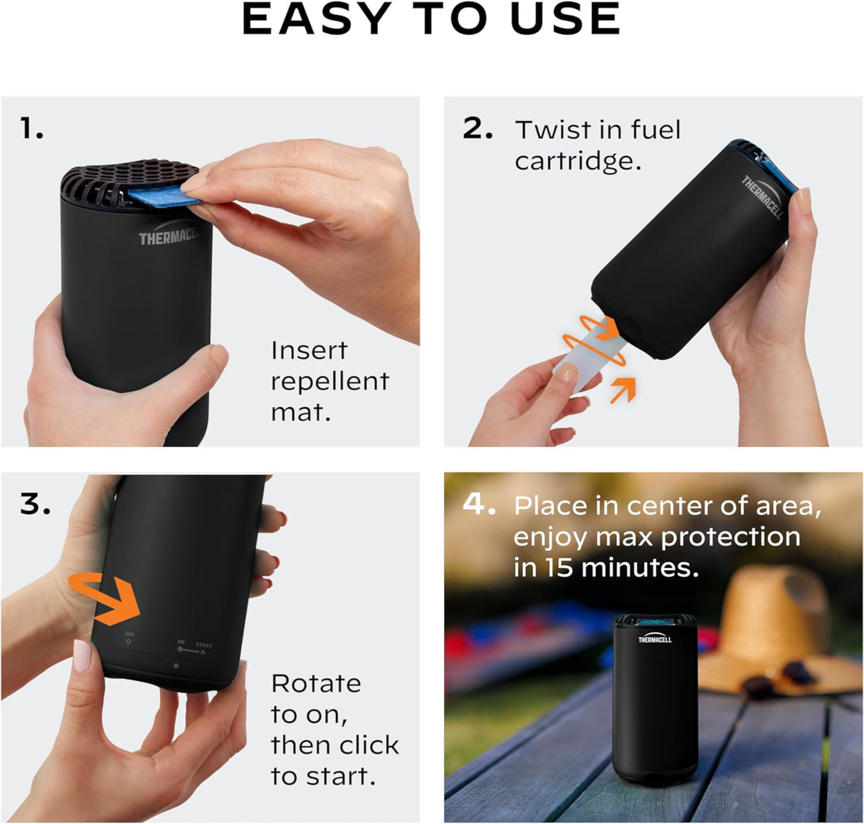 جهاز طرد البعوض باثيو شيلد مع عبوة اعادة تعبئة من ثيرماسيل