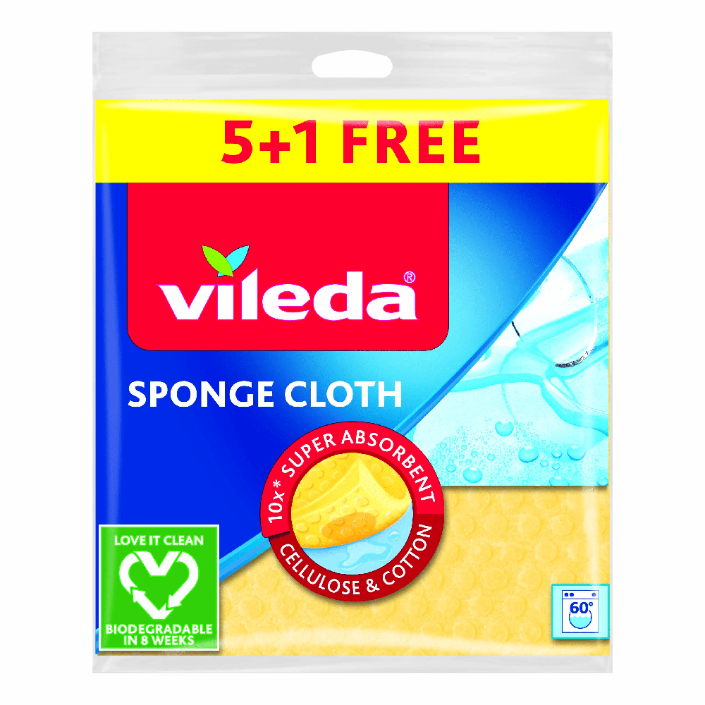 Vileda Sponge Cloth 5 + 1 Free pcs