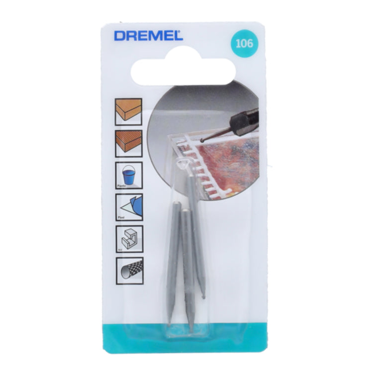 قاطع حفر رأس كروي فولاذ عالي السرعة دريمل، 1.6 مم، 3 قطع - فضي