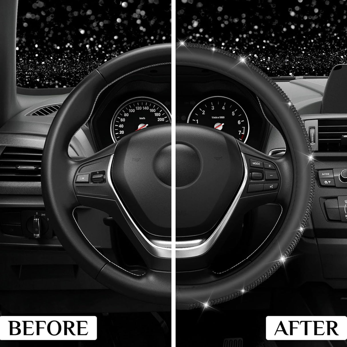 غطاء عجلة قيادة متألق كاستوم أكسسواريز - فضي-5